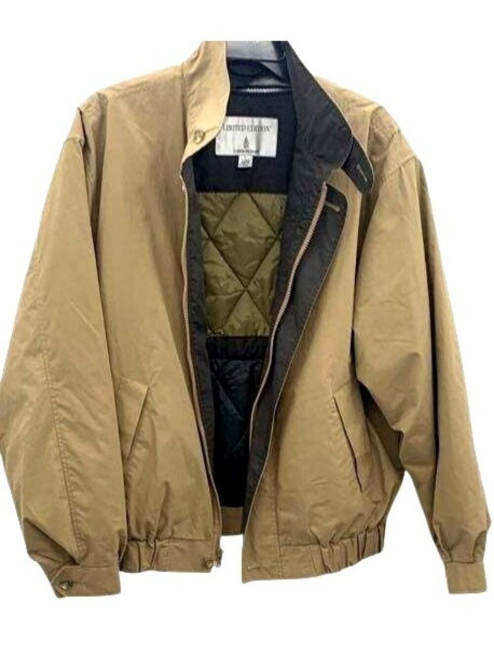 London Fog Limited Edition Mens Quilted Tan Jacket Size L Long